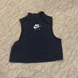 NIKE air dark grey/black ribbed tank top/crop top